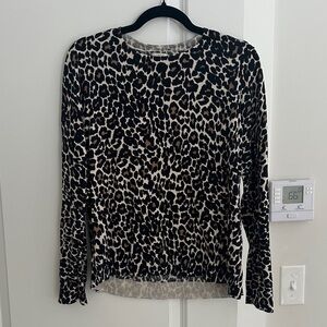 J. Crew Leopard Print Long Sleeve Tee in Black and Brown